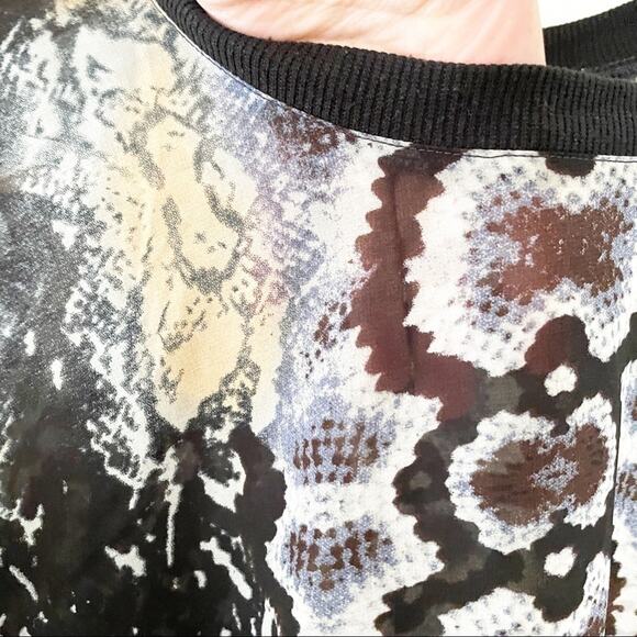 CAbi Snake skin sheer long sleeves top SMALL - Picture 5 of 8